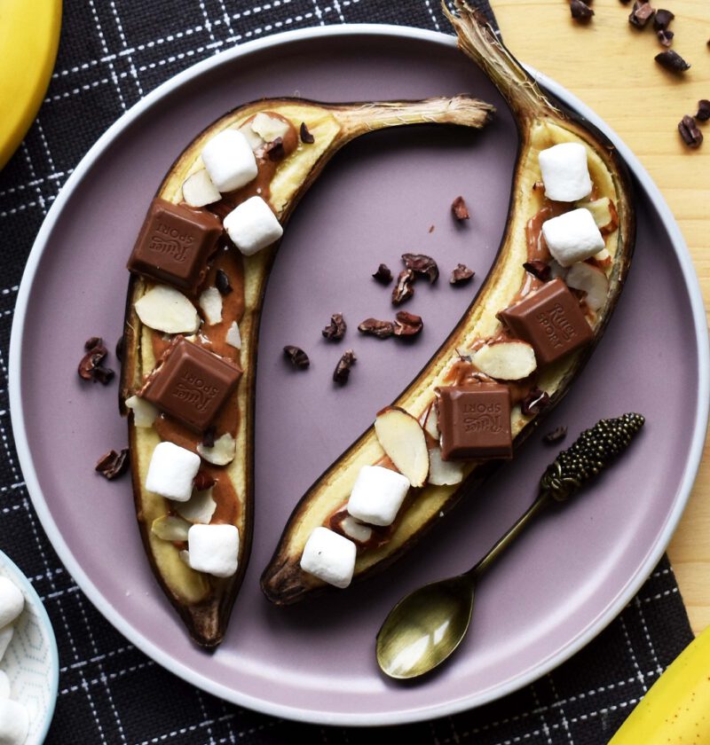 Gebackene Banane mit Schokolade – tastedrinktravel